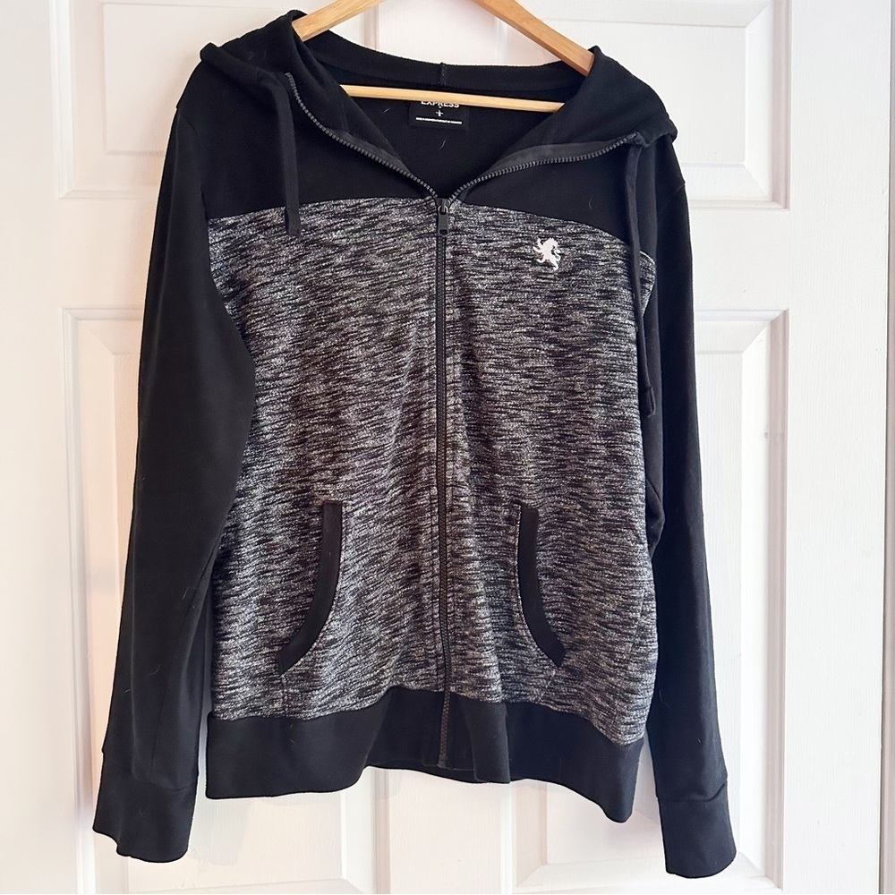 Express‎ Two Toned Zip Up Hoodie Size Large